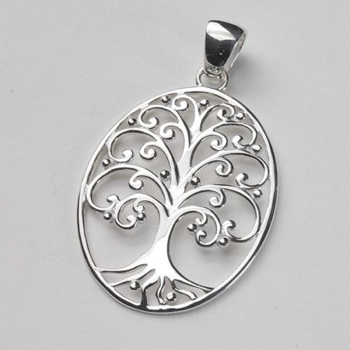 Southern Gates Large Oval Tree of Life Pendant 30x40mm Sterling Silver Made in Charleston, SC