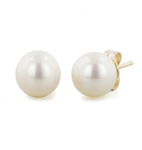 HONORA (EAA70FW) 14K 7+MM White Freshwater Cultured Pearl Earrings