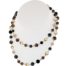 HONORA (LN5673JLP) Sterling Silver 7-10mm Jet Leopard Round Ringed Freshwater Cultured Pearl and 8mm Pave Crystal Bead 36" Galaxy Necklace