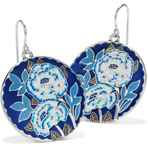 Journey To India Indigo French Wire Earrings The famed Blue Room at the City Palace in Jaipur, India, inspired these hand-enameled earrings featuring blue and white marigold flowers. Style: #JA7013 Collection: Journey to India Color: Silver-Blue Type: French Wire Width: 1 3/16" Drop: 1 1/4" Material: Enamel Finish: Silver plated Suggested Retail Price: $68.00
